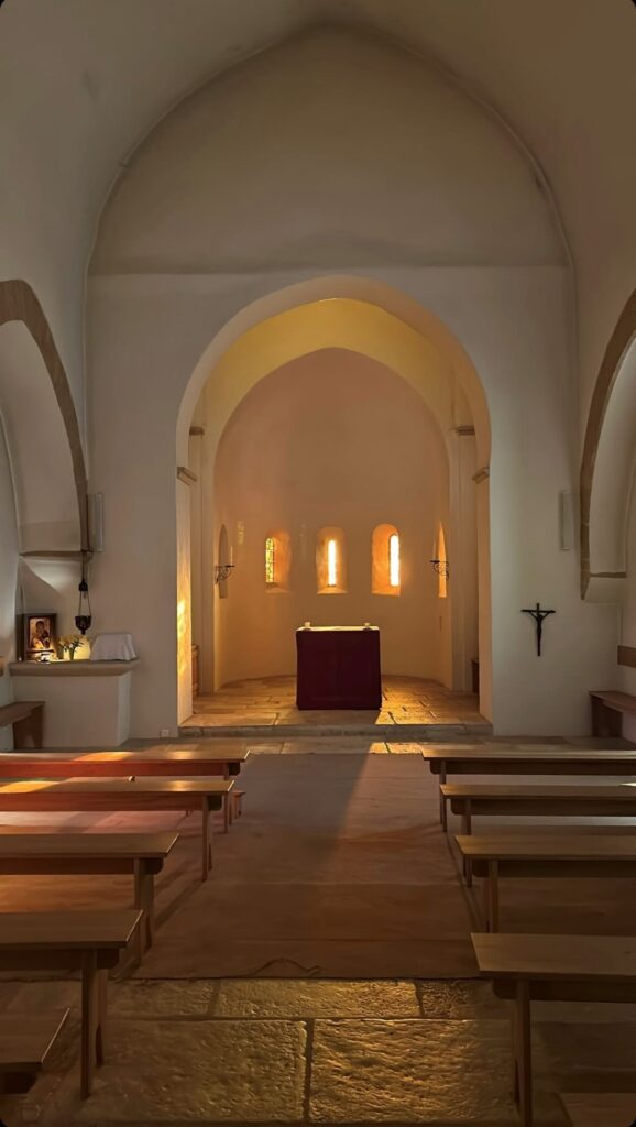 Chapel with altar and pews